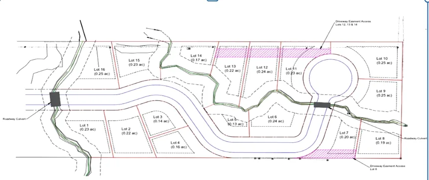 Site plan showing a planned residential development